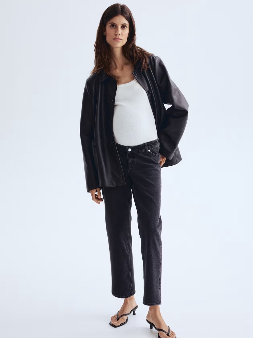 HM Mama Before & After Straight Low Rise Ankle Jeans